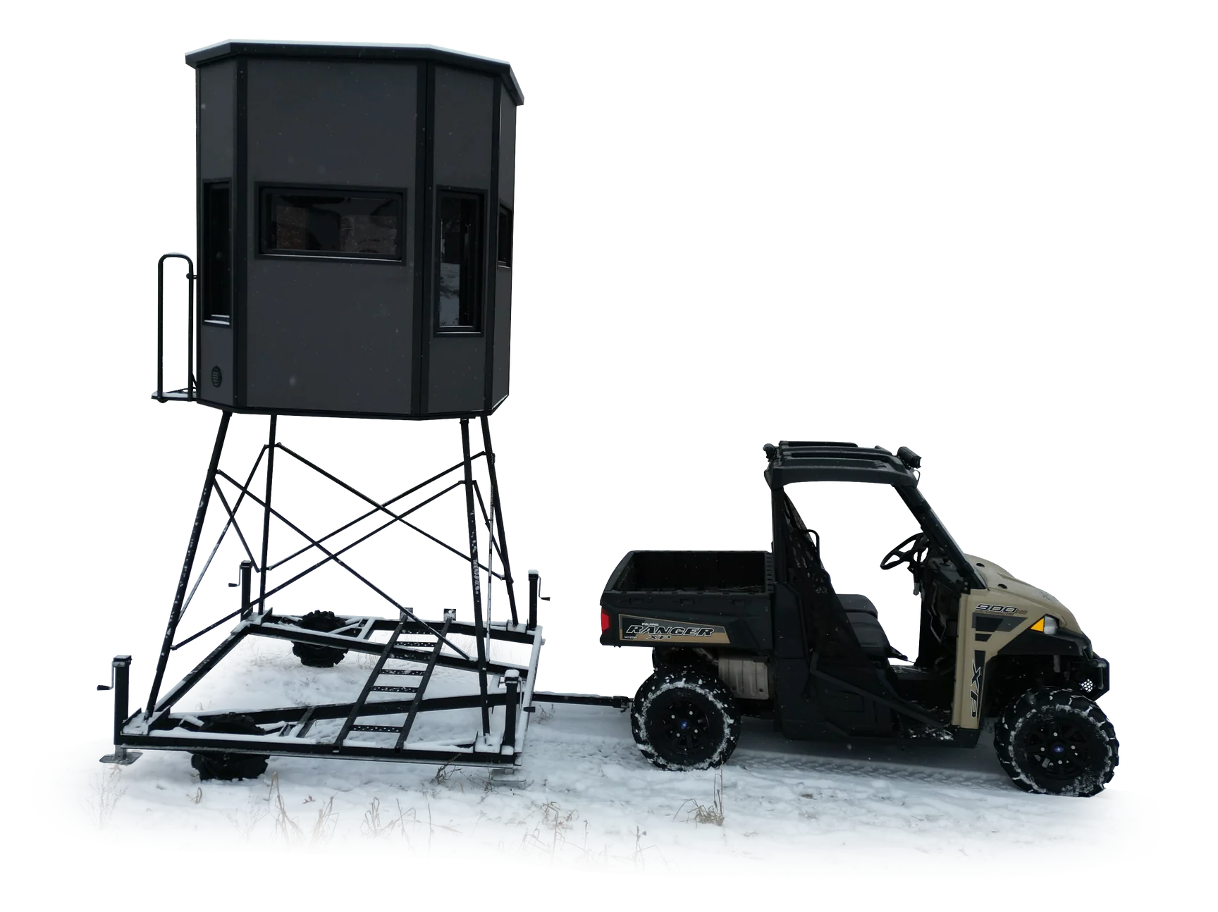 Greylight Nomad Deer Blind Trailer with 6' Tower & Daybreak Insulated Modular Blind