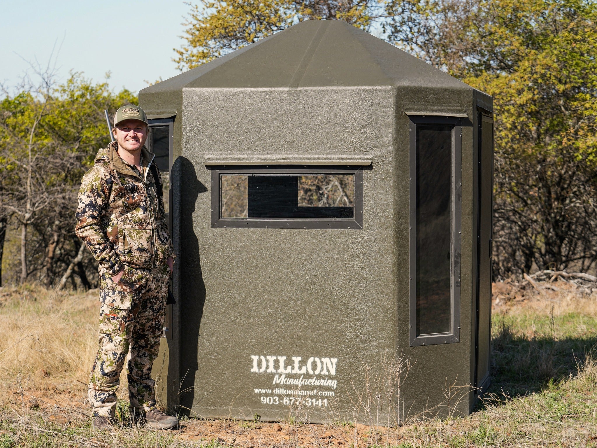 Dillon Blinds 6x6 Octagon Bow/Gun Combo, Insulated, Elevated Deer Hunting Blind